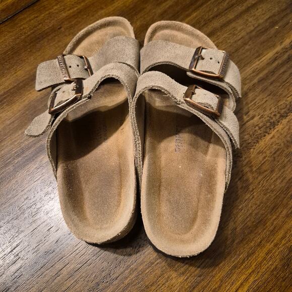 Birkenstock Arizona Suede Sandals in Taupe - Picture 2 of 7